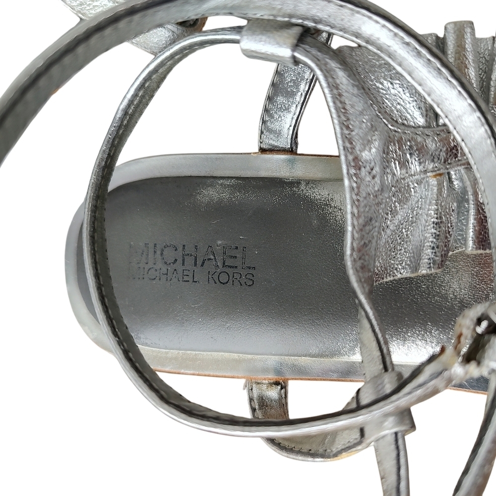 Michael Kors Metallic Leather T-strap Sandals - Picture 6 of 6
